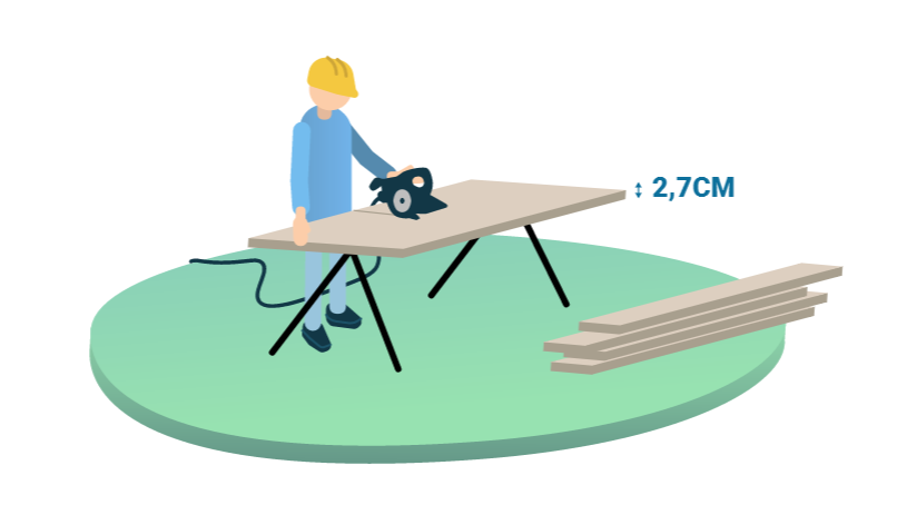 Découpe planche dalle extérieure